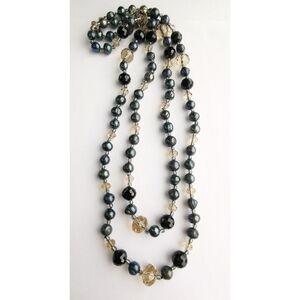 Freshwater pearl and crystal rope necklace 46" 🆕
